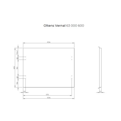 Oltens Vernal szafka 60 cm podumywalkowa wisząca z blatem szary mat/dąb 60000760