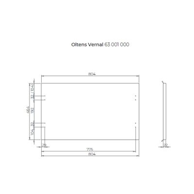 Oltens Vernal blat 80 cm naszafkowy biały połysk 63001000