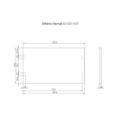 Oltens Vernal blat 80 cm naszafkowy grafit mat 63001400
