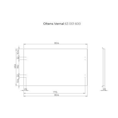 Oltens Vernal szafka 80 cm podumywalkowa wisząca z blatem grafit mat/dąb 60001460