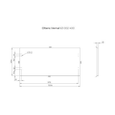 Oltens Vernal blat 100 cm naszafkowy grafit mat 63002400