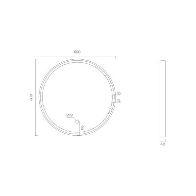 Oltens Nordlis lustro 60 cm okrągłe z oświetleniem z przodu z matą grzewczą miedź szczotkowana 64100610