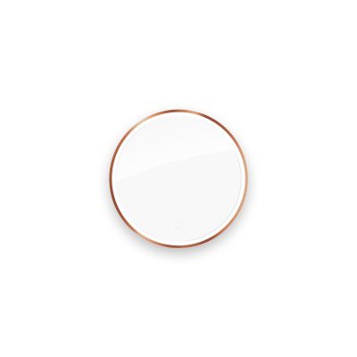 Oltens Nordlis lustro 60 cm okrągłe z oświetleniem z przodu z matą grzewczą miedź szczotkowana 64100610