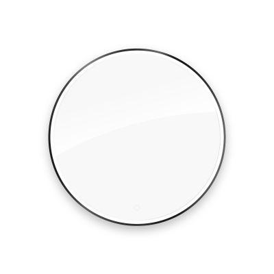 Oltens Nordlis lustro 100x100 cm okrągłe z oświetleniem z przodu z matą grzewczą czarny 64102300