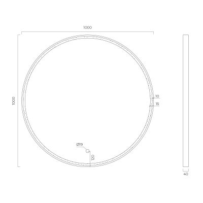 Oltens Nordlis lustro 100 cm okrągłe z oświetleniem z oświetleniem z przodu z matą grzewczą miedź szczotkowana 64102610