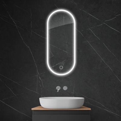 Oltens Nordlis lustro 40x90 cm owalne z oświetleniem z przodu z matą grzewczą 64103000