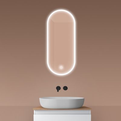 Oltens Nordlis lustro 40x90 cm owalne z oświetleniem z przodu z matą grzewczą 64103000