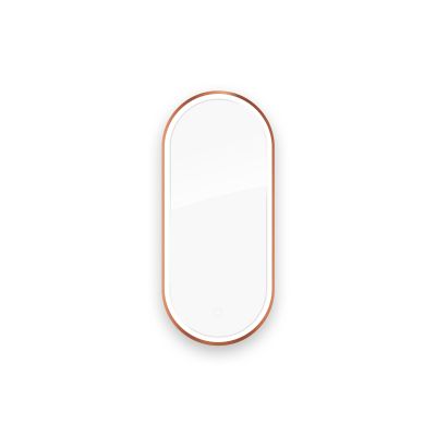 Oltens Nordlis lustro 40x90 cm owalne z oświetleniem z przodu z matą grzewczą miedź szczotkowana 64103610