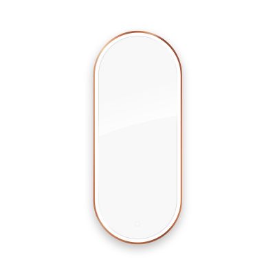 Oltens Nordlis lustro 50x120 cm owalne z oświetleniem z przodu z matą grzewczą miedź szczotkowana 64104610