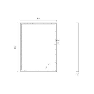 Oltens Nordlis lustro 60x80 cm prostokątne z oświetleniem z przodu z matą grzewczą miedź szczotkowana 64105610