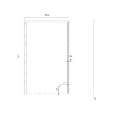 Oltens Nordlis lustro 60x100 cm prostokątne z oświetleniem z przodu z matą grzewczą miedź szczotkowana 64106610