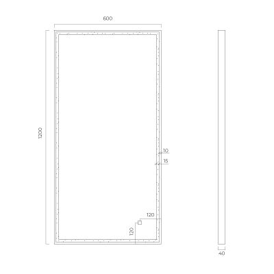 Oltens Nordlis lustro 60x120 cm prostokątne z oświetleniem z przodu z matą grzewczą miedź szczotkowana 64107610