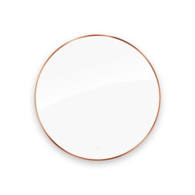 Oltens Nordlis lustro 100 cm okrągłe z oświetleniem od tyłu z matą grzewczą miedź szczotkowana 64110610