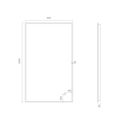 Oltens Nordlis lustro 60x100 cm prostokątne z oświetleniem od tyłu z matą grzewczą miedź szczotkowana 64111610