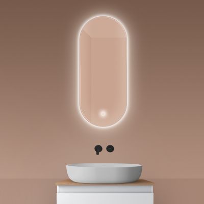 Oltens Nordlis lustro 40x90 cm owalne z oświetleniem od tyłu z matą grzewczą 64113000