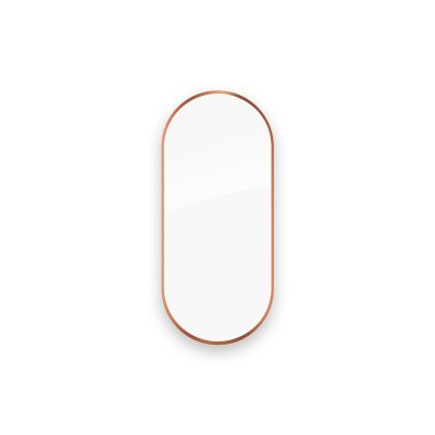 Oltens Nordlis lustro 40x90 cm owalne z oświetleniem od tyłu z matą grzewczą miedź szczotkowana 64113610