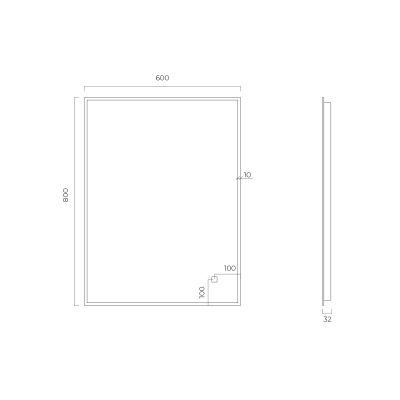 Oltens Nordlis lustro 60x80 cm prostokątne z oświetleniem od tyłu z matą grzewczą miedź szczotkowana 64115610
