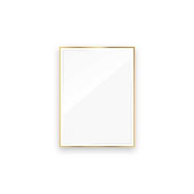 Oltens Nordlis lustro 60x80 cm prostokątne z oświetleniem od tyłu z matą grzewczą złoty 64115800