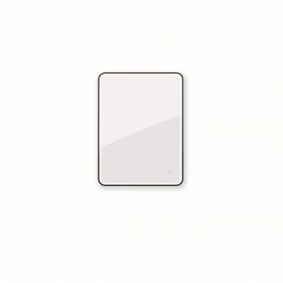 Oltens Nordlis lustro 60x80 cm prostokątne z oświetleniem z przodu z matą grzewczą czarny 64116300