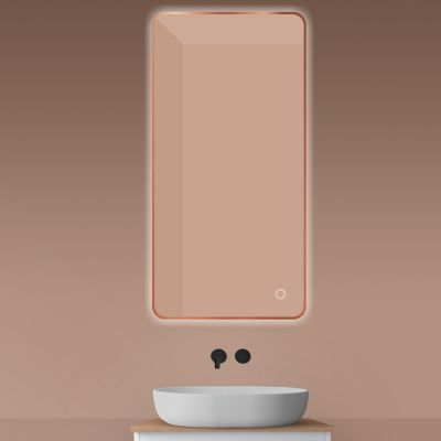 Oltens Nordlis lustro 60x120 cm prostokątne z oświetleniem od tyłu z matą grzewczą miedź szczotkowana 64121610