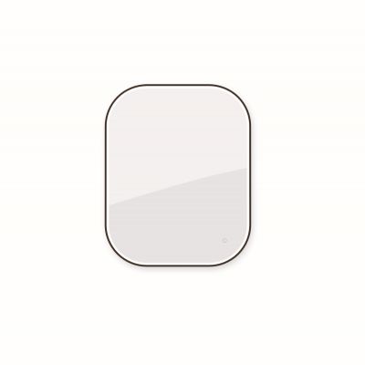 Oltens Nordlis lustro 80x100 cm prostokątne z oświetleniem z przodu z matą grzewczą czarny 64124300