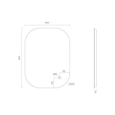 Oltens Nordlis lustro 60x80 cm prostokątne z oświetleniem od tyłu z matą grzewczą 64126000
