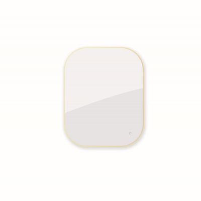 Oltens Nordlis lustro 80x100 cm prostokątne z oświetleniem od tyłu z matą grzewczą złoto szczotkowane 64127810