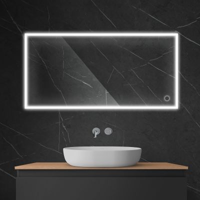 Oltens Nordlis lustro 60x120 cm prostokątne z oświetleniem z przodu lustra z matą grzewczą 64107000