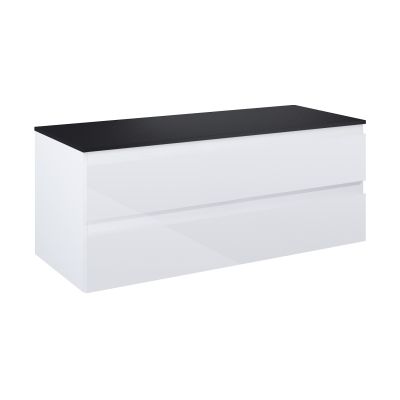 Oltens Vernal szafka 120 cm podumywalkowa wisząca z blatem biały połysk/czarny mat 68468000