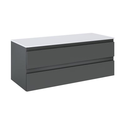 Oltens Vernal szafka 120 cm podumywalkowa wisząca z blatem grafit mat/biały połysk 68469400