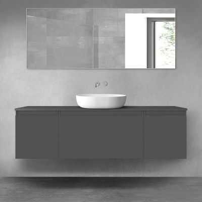 Oltens Vernal zestaw mebli łazienkowych 160 cm z blatem grafit mat 68476400
