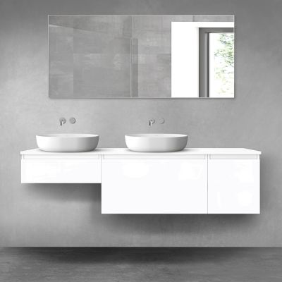 Oltens Vernal zestaw mebli łazienkowych 180 cm z blatem biały połysk 68520000