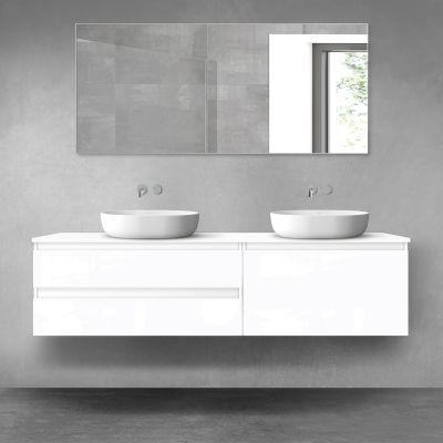 Oltens Vernal zestaw mebli łazienkowych 180 cm z blatem biały połysk 68557000