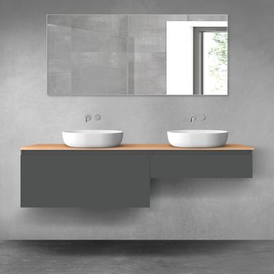 Oltens Vernal zestaw mebli łazienkowych 180 cm z blatem grafit mat/dąb 68566400