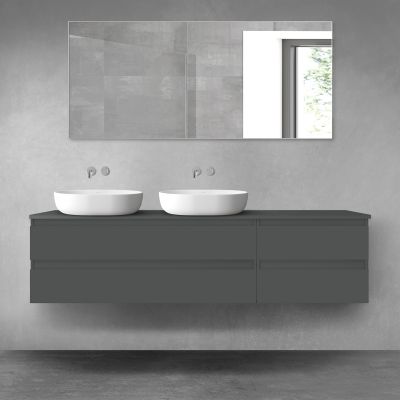 Oltens Vernal zestaw mebli łazienkowych 180 cm z blatem grafit mat 68588400