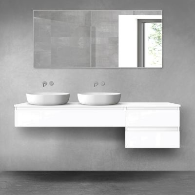 Oltens Vernal zestaw mebli łazienkowych 180 cm z blatem biały połysk 68589000