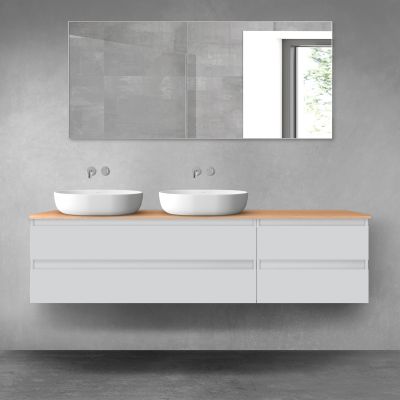 Oltens Vernal zestaw mebli łazienkowych 180 cm z blatem szary mat/dąb 68597700