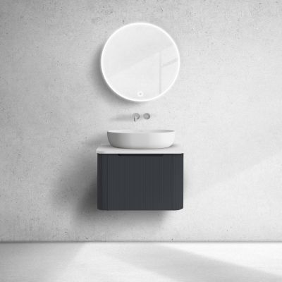 Oltens Hamnes szafka 60 cm podumywalkowa wisząca z blatem czarny mat/biały mat 68666300