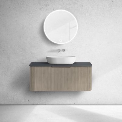 Oltens Hamnes szafka 100 cm podumywalkowa wisząca z blatem dąb/czarny mat 68675060