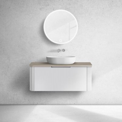 Oltens Hamnes szafka 100 cm podumywalkowa wisząca z blatem biały mat/dąb 68676000