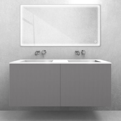 Zestaw Oltens Lun szafka podumywalkowa 120 cm z umywalką Stila LavaForm kaszmir/biały połysk 68756900