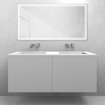 Zestaw Oltens Lun szafka podumywalkowa 120 cm z umywalką Stila LavaForm biały mat 68757000