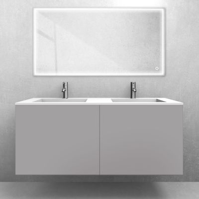 Zestaw Oltens Lun szafka podumywalkowa 120 cm z umywalką Stila LavaForm kaszmir/biały mat 68767900