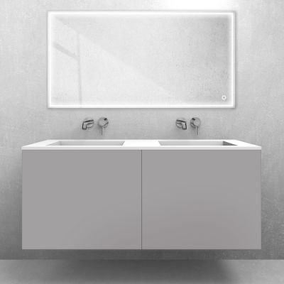 Zestaw Oltens Lun szafka podumywalkowa 120 cm z umywalką Stila LavaForm kaszmir/biały mat 68767900