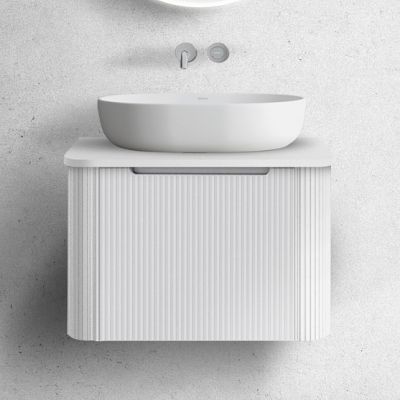 Oltens Hamnes szafka 60 cm podumywalkowa wisząca z blatem biały mat/czarny mat 68666000