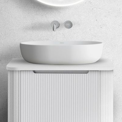 Oltens Hamnes szafka 60 cm podumywalkowa wisząca z blatem czarny mat/biały mat 68666300