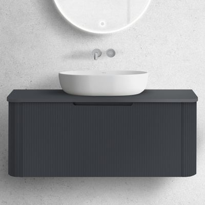 Oltens Hamnes szafka 100 cm podumywalkowa wisząca z blatem kaszmir/czarny mat 68675900