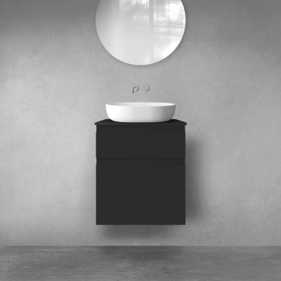 Oltens Vernal zestaw mebli łazienkowych 60 cm z blatem czarny mat 68218300