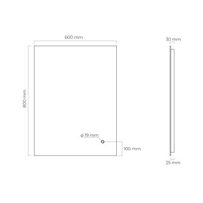 Oltens Nordlis lustro 60x80 cm prostokątne z oświetleniem z matą grzewczą 64115000