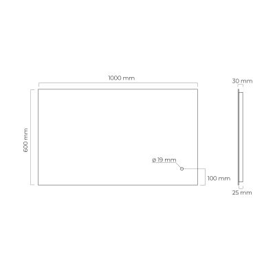 Oltens Nordlis lustro 60x100 cm prostokątne z oświetleniem z matą grzewczą 64111000